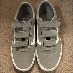 Vans grey suede Velcro sneakers.